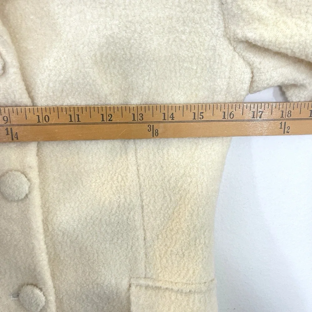 Made in Italy of Benetton Wool Blazer Sz 40 Buttercream‎ Boucle Old Money Preppy